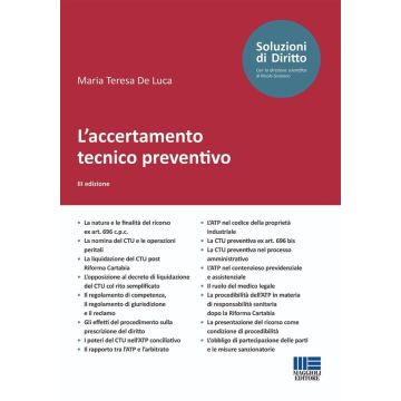 L'accertamento tecnico preventivo 3/ed. 2024 [De Luca Maria Teresa - Maggioli]