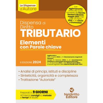 Dispensa di diritto tributario. Elementi con parole chiave 2024 - Neldiritto