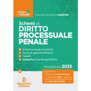 Schemi di diritto processuale penale 2025 - Esame Avvocato Procedura Penale Neldiritto