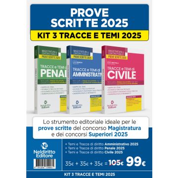 Kit 3 volumi Temi e tracce per il concorso in magistratura 2025 Neldiritto