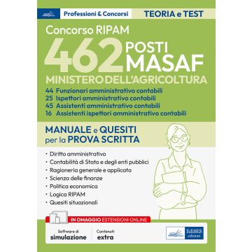 Concorso MASAF. Funzionari, assistenti, ispettori contabili. Teoria e test