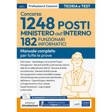 Concorso RIPAM. 182 Funzionari informatici Ministero dell'interno. Volume per la prova scritta e per la prova orale. Con simulazione online - P&C 17.6 Edises 2024