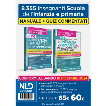 Kit Manuale di teoria + Quiz commentati per il Nuovo Concorso per la Scuola dell'Infanzia e della Primaria 2025. Nuova ediz.