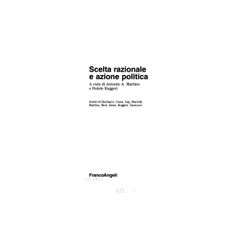 Scelta Razionale E Azione Politica - Martino; Ruggeri - Franco Angeli - 9788820492038