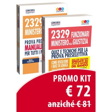 KIT Manuale + Quiz  Concorso 2329 Funzionari Giudiziari 