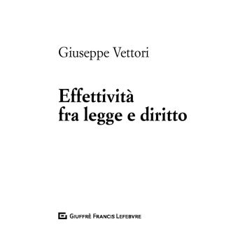 Effettività fra legge e diritto