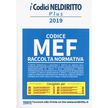 Codice MEF. Raccolta normativa 2019 (Codici Plus - Ministero dell'Economia e delle Finanze)