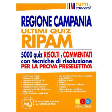 Regione Campania. Ultimi quiz RIPAM. 5000 quiz risolti e commentati con tecniche di risoluzione per la prova preselettiva. Con software di simulazione