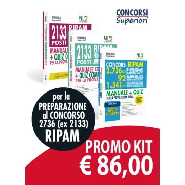 Kit concorso RIPAM 2736 (ex 2133) Funzionari amministrativi 2021. Manuale completo per la prova scritta + 5000 quiz di Logica RIPAM + Concorso 2133 funzionari Amministrativi RIPAM: Manuale + quiz per la prova preselettiva