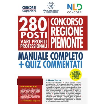 280 posti vari profili professionali concorso regione piemonte manuale completo piu quiz commentati nld concorsi neldiritto