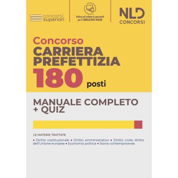 180 posti carriera prefettizia concorso manuale + quiz nld concorsi