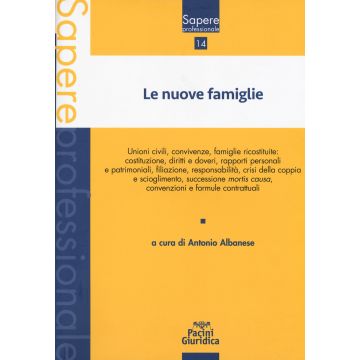 Le nuove famiglie. Unioni civili, convivenze, famiglie ricostituite: costituzione, diritti e doveri, rapporti personali e patrimoniali, filiazione, responsabilità, crisi della coppia e scioglimento, successione mortis causa, convenzioni e formule contratt