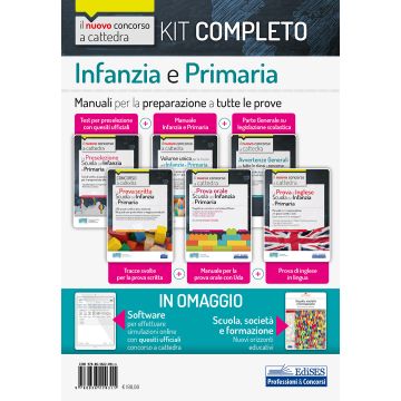 Kit completo concorso a cattedra scuola infanzia e primaria. Per la preparazione completa a tutte le prove selettive. Con software di simulazione