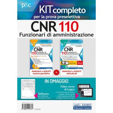 Kit completo per la preselezione Concorso CNR per 110 Funzionari di amministrazione. Materie giuridiche e Test attitudinali per la preselezione. Con software di simulazione. Con Video