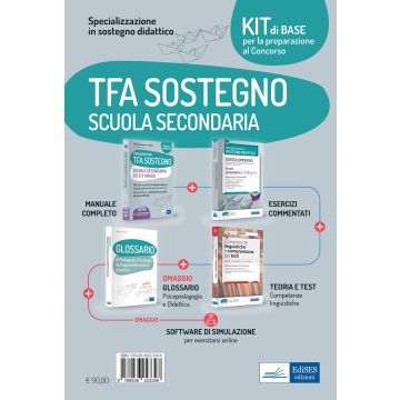Kit base specializzazione sostegno didattico scuola secondaria. Eserciziari + Manuale + Software + Glossario. Con espansione online. Con software di simulazione