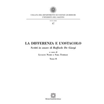 La differenza e l'ostacolo. Scritti in onore di Raffaele De Giorgi