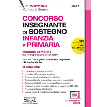 Concorso insegnante di sostegno Infanzia e Primaria. Manuale completo per la preparazione al concorso. Con espansioni online 3/ed.