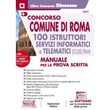 Libro concorso comune di roma 100 istruttori servizi informatici e telematici manuale simone editore