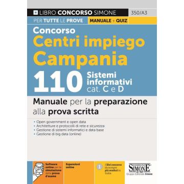 Concorso centri impiego campania 110 sistemi informativi cat c e d manuale prova scritta simone