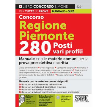Concorso regione piemonte , manuale  quiz simone