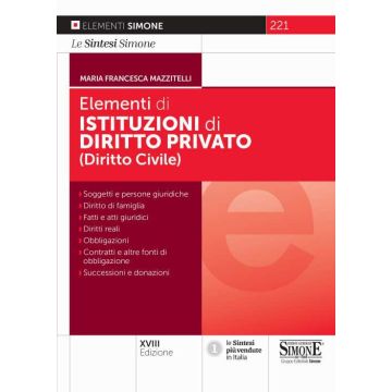 Elementi di Istituzioni di Diritto Privato (diritto civile) 2022