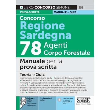 Concorso Regione sardegna 78 agenti corpo forestale manuale per la prova scritta simone edizioni 2022