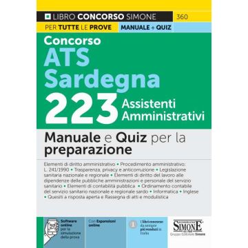 Concorso 223 assistenti amministrativi ats sardegna edizioni simone 2021