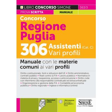306 assistenti Concorso regione puglia manual simone 2022
