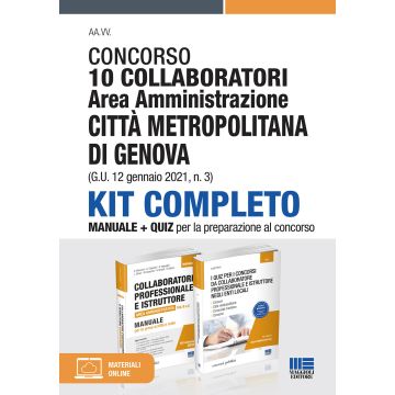 Concorso 10 collaboratori Area amministrazione Città metropolitana di Genova (G.U. 12 gennaio 2021, n. 3). Con espansione online