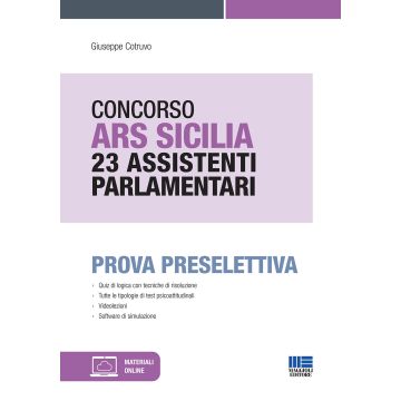 Concorso ARS Sicilia 23 assistenti parlamentari. Prova preselettiva. Con espansione online. Con software di simulazione