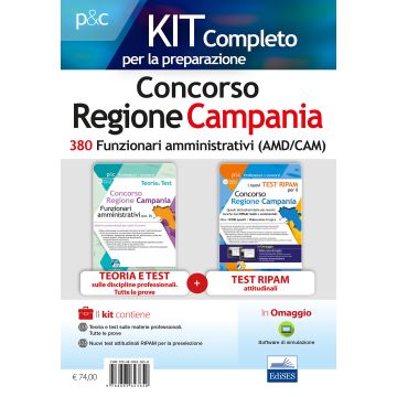 Concorso Regione Campania. Kit completo 380 funzionari amministrativi. Con software di simulazione