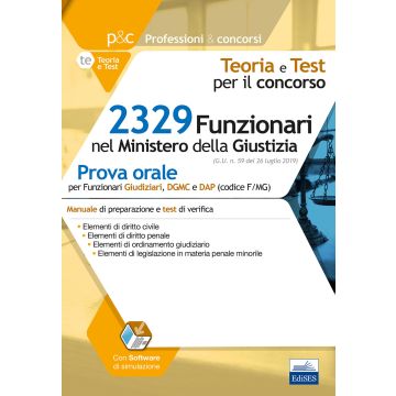 2329 funzionari Ministero della Giustizia. Prova orale. Con simulazione online