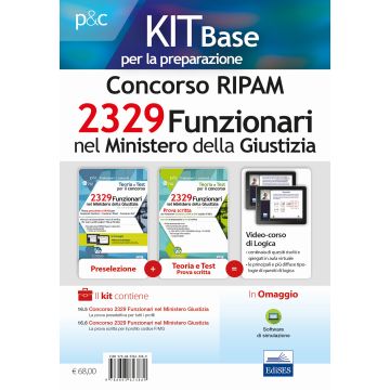 Kit base concorso 2329 funzionari nel Ministero della Giustizia. Per la preselezione e la prova scritta del profilo F/MG. Manuale di preparazione + test di verifica