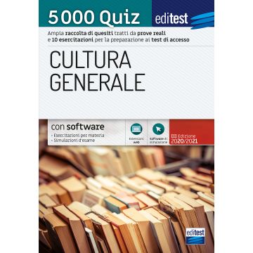 EdiTEST 5000 quiz di cultura generale.Ampia raccolta di quesiti tratti da prove reali e 10 esercitazioni per la preparazione ai test di accesso. Con software di simulazione