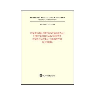 L'energia fra diritto internazionale e diritto dell'Unione Europea. Disciplina attuale e prospettive di sviluppo
