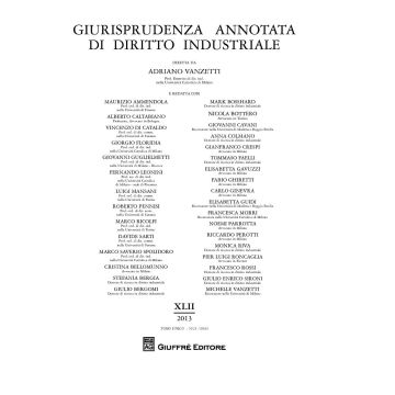 Giurisprudenza annotata di diritto industriale. Anno 42º (2013)