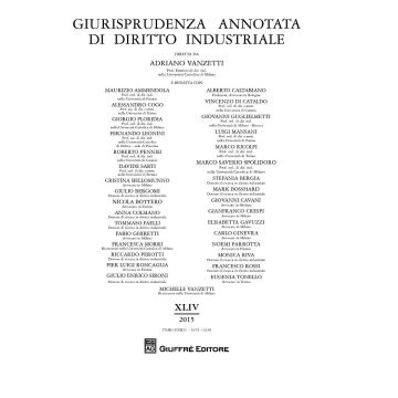 Giurisprudenza annotata di diritto industriale. Anno 44 (2015)