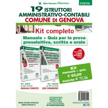 19 Istruttori Amministrativo-Contabili Comune di Genova. Kit completo